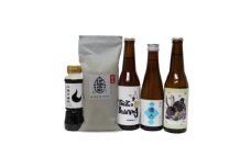 弥彦のお酒三種と白米・醤油セット 計1.61L・450g【1576918】