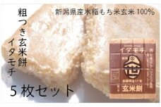 [№5882-0264]粗つき玄米餅（イタモチ）5枚セット　創業明治17年　渡英商店　謹製
