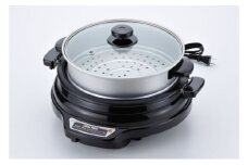 [№5882-0386]グリルパン27cm　蒸し鍋付き　キッチン用品 調理家電  蒸し料理 深型 煮込み料理 卓上