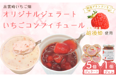 【越後姫 いちご】オリジナルジェラート（90ml 5個）無添加 コンフィチュール ジャム （100g 1個）  新潟県 ブランドいちご イチゴ カップアイス ジャージー牛乳 ドライいちご 新潟県 出雲崎町