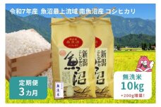 令和7年産 10kg 【3か月定期便】〈無洗米〉（5kg×2袋）魚沼最上流域 南魚沼産 コシヒカリ 精米したてのお米をお届け 【湯沢産 コシヒカリ】