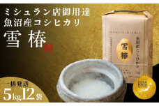 【2025年産新米】【一括発送】最高級魚沼産コシヒカリ「雪椿」60kg (5kg×12袋)  特別栽培米 