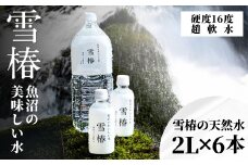水 2L×6本 雪椿の天然水 津南 国産 | 天然水 みず 飲料 飲料水 ミネラルウォーター 軟水 備蓄 備蓄用 備蓄水 防災 防災用 アウトドア キャンプ プレゼント ギフト 新潟県 津南町