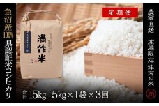 【2025年産新米】【3ヶ月定期便】合計15kg 5kg×3回 特栽魚沼産コシヒカリ