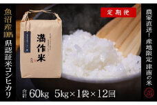 【2025年産新米】【12ヶ月定期便】合計60kg 5kg×12回 特栽魚沼産コシヒカリ