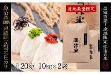 【2025年産新米】【県認証】元祖魚沼産従来コシヒカリ 20kg(10kg×2袋)