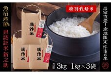 【2025年産新米】【県認証】魚沼津南産新之助 3kg 産地限定！農家直送