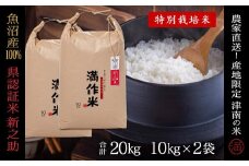 【2025年産新米】【県認証】魚沼津南産新之助 20kg 産地限定！農家直送