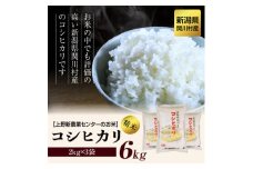 上野新農業センターのお米 関川村産コシヒカリ精米6kg(2kg×3袋)【1346326】