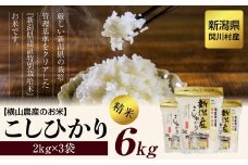 [先行予約] R7年産 関川村産こしひかり6kg ふっくら美味しさ 岩船米 [横山農産]【1347088】