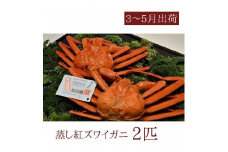 【3-5月出荷】蒸し紅ズワイガニ 2匹 ｜ ずわい蟹 ずわいガニ ズワイガニ ※2026年3月上旬～5月下旬頃に順次発送予定 ※北海道・沖縄・離島への配送不可