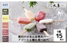 素材そのまんま寒天バー 人気のアソート6種を食べ比べ 15本入 ｜ お菓子 スイーツ 寒天 和菓子 生菓子 詰め合わせ ※2025年6月上旬～9月上旬頃に順次発送予定 ※北海道・沖縄・離島への配送不可