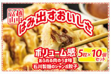 ジャンボ餃子5粒入りタレ付10個セット ｜ 惣菜 おかず 石川製麺 惣菜 中華 おかず つまみ 夕飯 晩御飯 お昼ご飯 名物餃子 溢れる肉汁 ジャンボ肉餃子 肉餃子 純国産豚肉 国産野菜 ※北海道・沖縄・離島への配送不可