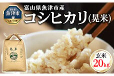 【令和7年度米】【先行予約】【農家直送】環境配慮「魚津のコシヒカリ（晃米）」20kg（玄米） ｜新米 MK農産 玄米 銘柄米 ブランド米 ご飯 おにぎり お弁当 和食 主食 国産 産地直送 甘み 香り もちもち ※2025年9月中旬頃より順次発送予定 ※北海道・沖縄・離島への配送不可