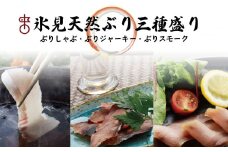  氷見天然ぶり3種盛り（ブリしゃぶ・ジャーキー・スモーク）〈冷凍〉