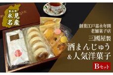 【富山県氷見名物】酒まんじゅう ＆ 人気洋菓子の詰合せ（B）三國屋製（創業江戸嘉永年間）