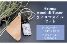 Aroma wood diffuser【トライアングル型】＆アロマオイル【季節の香り】