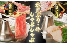 氷見産天然ぶり・氷見牛で氷見しゃぶしゃぶセット 富山県 氷見市 ぶりしゃぶ 鰤 牛 肉 冷凍 凍眠凍結 氷見牛 国産牛 しゃぶしゃぶ セット