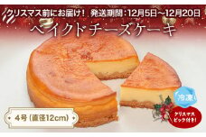 【クリスマスまでにお届け】ベイクドチーズケーキ 4号 パティスリーシュン ｜ チーズケーキ ベイクド 4号 ギフト プレゼント 誕生日 焼き菓子 贈り物 冷凍 人気 ホールケーキ スイーツ お菓子 洋菓子 お取り寄せ 富山 氷見 クリスマス クリスマスケーキ