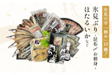 日本海氷見の幸「極み」13種！【氷見ぶり・昆布〆お刺身・ほたるいか】鱈場おすすめ一夜干しセット 