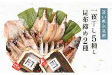 氷見　堀与おすすめ一夜干し5種と昆布締め2種  富山県 氷見市 干物 詰め合わせ セット 昆布〆 刺身