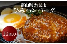 【地元で人気の洋食店の味！】 ひみハンバーグ 10個 ｜ ソース付き ミートソース 氷見牛 ブランド牛 国産 柔らか ハンバーグ 湯煎 冷凍 おかず 惣菜 温めるだけ 簡単調理 お取り寄せ 小分け 10個 富山 氷見