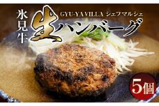 GYU-YA VILLA シェフマルシェ 氷見牛 生ハンバーグ（5個入り）〈冷凍〉