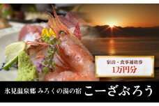 「氷見温泉郷 みろくの湯の宿 こーざぶろう」宿泊・食事補助券1万円分  | 富山 氷見 宿泊 旅行 観光 食事 チケット クーポン 旅行券 補助券 温泉 音楽好き 宿泊券 海鮮