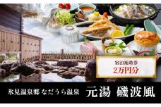 氷見温泉郷 なだうら温泉 元湯 磯波風 宿泊補助券 2万円分 富山県 氷見市 旅行 観光 宿泊 温泉 宿泊券 クーポン チケット 海鮮