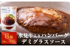 【洋食屋ハロー】 氷見牛入りハンバーグ（デミグラスソース） 8個〈冷凍〉 