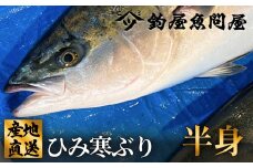 ひみ寒ぶり半身  富山県 氷見 氷見漁港 能登 寒ブリ 天然鰤 処理 釣屋魚問屋 天然 鮮魚 ブリ 産地直送