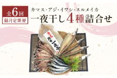 【隔月6回】一夜干し4種詰合せ定期便《カマス・アジ・イワシ・スルメイカ》 