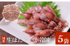 〈冷凍〉生ほたるいか 5袋セット