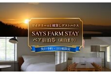 ＜先行予約＞ SAYS FARM STAY ペア宿泊券 ＜2026年2月以降順次発送＞ 富山県 氷見市 観光 旅行 宿泊
