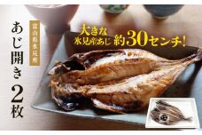 氷見産あじ開き 2枚 約30センチ！富山湾海の幸 〈冷凍〉