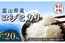 ＜先行予約＞富山県産 コシヒカリ 20kg 精米 ＜2025年9月中旬以降順次発送予定＞ 富山県 米 氷見市 コシヒカリ