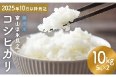 コシヒカリ 無洗米 10kg （5kg×2） 富山県氷見産 ＜2025年10月以降発送＞ 富山県 氷見市 米 コシヒカリ