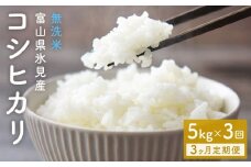 【3ヶ月定期便】コシヒカリ5kg 無洗米 富山県氷見産 ＜2025年10月以降発送＞ 富山県 氷見市 米 コシヒカリ 定期便