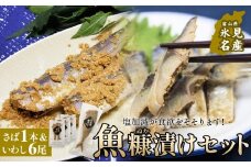 魚糠漬けセット（さば 1本＆いわし６尾）  へしこ 糠漬け サバ イワシ 富山県 氷見市 