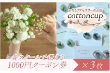 各スクールで使える1000円クーポン券×３枚