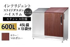 多機能ボックス インテリジェントダスポン ハイスリム  600L ワンタッチ棚付き  【W-037007_04】ステンレス 仕様  FW-887マホガニー