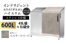 多機能ボックス インテリジェントダスポン ハイスリム  600L ワンタッチ棚付き  【W-037007_06】ステンレス 仕様  ES-5522ペルラートベージュ