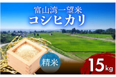 【先行予約】新米 富山湾一望米　コシヒカリ 精米 【容量15kg】【2025年10月より順次発送】農家直送 米 定期便 選べる 精米 富山県滑川産お米 産地直送 袋 ブランド米 お米 白米 こしひかり