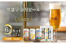 [№5313-0062]ビール ふるさと定期便　宇奈月ビール6缶セット×4回（4か月連続発送）/地ビール クラフトビール 北陸 缶/富山県黒部市