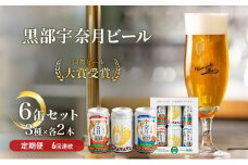 [№5313-0063]ビール ふるさと定期便　宇奈月ビール6缶セット×6回（6か月連続発送）/地ビール クラフトビール 北陸 缶/富山県黒部市