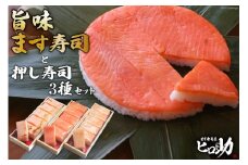 [№5313-0109]旨味 ます寿司 400g×1個＆押し寿司 3種 各35g×6個 計18個 セット 鱒寿司 押し寿司 富山名物 化粧箱入 食べ比べ 冷蔵/ます寿司屋ヒロ助/富山県 黒部市