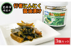 [№5313-0366]【黒部市特産品】行者にんにく醤油漬け3瓶セット/富山県黒部市
