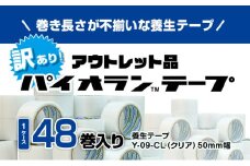 [№5313-0500]【訳あり】パイオランテープ(養生テープ)クリア色・48巻入り
