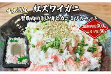 [№5313-0506]紅ズワイガニ 蟹胸肉の剥き身（300g）とカニミソ（50g）のセット/富山県黒部市 恵比須丸