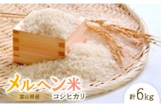 富山県産メルヘン米コシヒカリ6kg(精米/3kg×2袋)【1291659】
